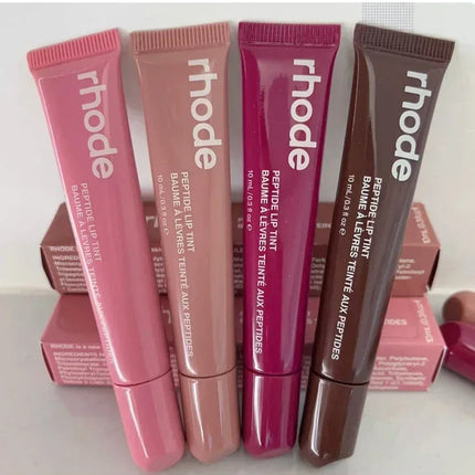4pcs Soft Tube Mirror Lip Gloss Lip Oil Nude Brown Plumping Lip Gloss Moisturising Transparent Lipgloss Beauty Cosmetics Makeup