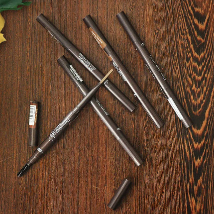 5 Color Double Ended Eyebrow Pencil Waterproof Long Lasting No Blooming Rotatable Triangle Eye Brow Tattoo Pen Makeup 5PC