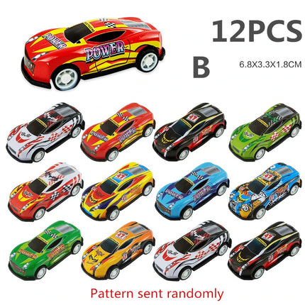 12pcs Alloy Racing Cars Model Toy Children Mini Iron Sheet Car Set Rebound Car Metal Alloy Cars Toys for Kids Boys Birthday Gift