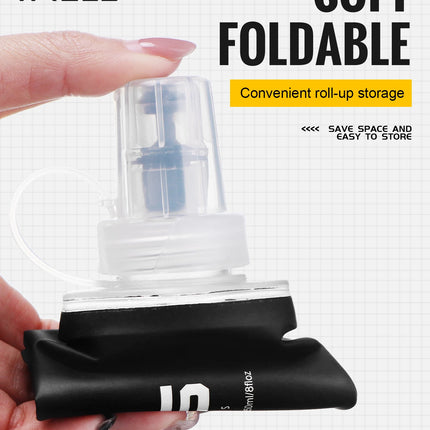 WRELS Water Bottle TPU Folding Soft Flask Outdoor Sport Water Bag Collapsible Water Bottle 500ml For Running Camping BPA Free
