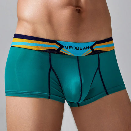 SEOBEAN Men's Sheer Boxer Briefs Nylon Low-Rise Underwear Lightweight Breathable Fashion Stylish Thin See-Through 230215 412114