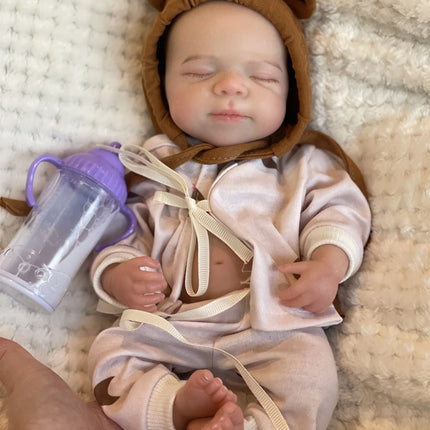 33cm Can Open Mouth Pascale Solid Silicone Reborn Baby Girls With Cute Clothes Lifelike Washable Newborn Baby Doll