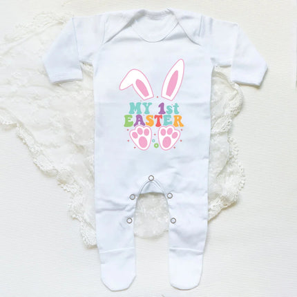 My First Easter Bunny Print Baby Bodysuit Babygrow Sleepsuit Rabbit Infant Long Sleeve Outfit Clothes Infant Easter Party Romper