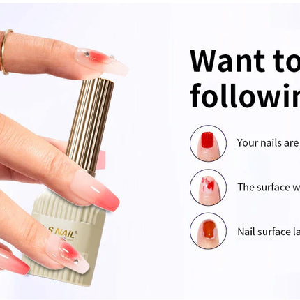 RS NAIL Crystal Top Coat Long Lasting Soak Off No Wipe UV Gel Varnish Polished-free Base Gel Shining Clear High Gloss Top Coat