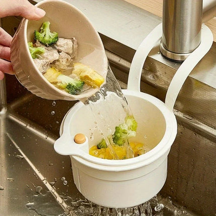 Self-Cleaning Push-Type Sink Strainer Basket - Automatic Food Waste Drain Basket with Removable Bottom, Easy Installation