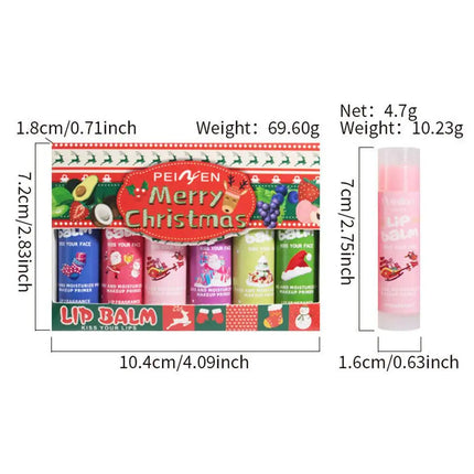 Fruity Color-Changing Lip Balm Set 6PCS Deep Moisture Tinted Balm for Dry Lips Christmas Gift Natural Lip Care for All