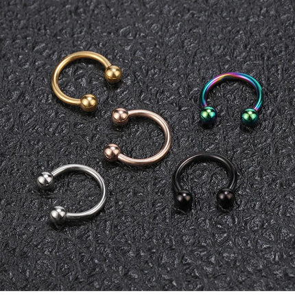 40PCS Surgical Steel Body Piercing Jewelry Lot Bulk Nose Ring Tongue Bar Lot Eyebrow Labret Piercing Set Horseshoe Ring Lot Pack