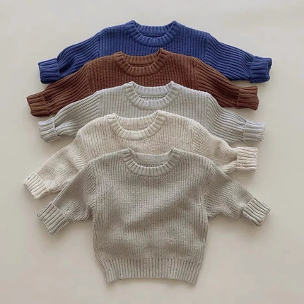 0-6Yrs Baby Boys Sweaters Spring Autumn Children Solid Color Basic Warm Knit Sweater Kids Girls Baby Pullover Sweaters Clothes