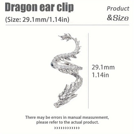 1Pcs Exquisite Dragon Shaped Ear Clip Light Luxury and High-end Earrings for Women Perfect for Daily Wear and Party Gifts