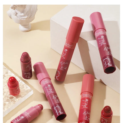 4 in 1 Cute Matte Lipstick Crayon Kit Combo Purple Lip Tint Velvet Sexy Moisturizing Lipstick Pen Waterproof Lasting Lip Makeup