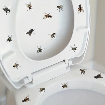Simulation Fly Wall Sticker Bathroom Waterproof Toilet Cover Fly Toilet Sticker Self-adhesive PVC
