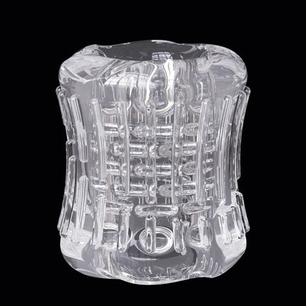Reusable Male Masturbator Cup Male Masterburbatar Penis Sleeve Sex Toys Transparent Crystal Vagina Textured Tunnel Pocket Pussy