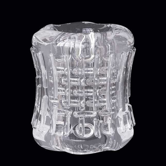 Reusable Male Masturbator Cup Male Masturbator Penis Sleeve Sex Toys Transparent Crystal Vagina Textured Tunnel Pocket Pussy