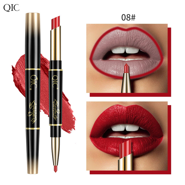 2 IN 1 Lip Liner Waterproof Matte Lipstick Pencil Sexy Red Long Lasting Lipliner Makeup Cosmetics