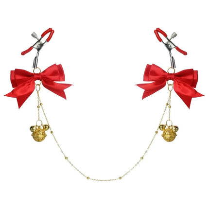 Adjustable Bow-Tie Nipple Clips Sexy Clitoral Clamps BDSM Fetish Couples' Teasing Erotic Accessories for Woman Adult Sex Toys