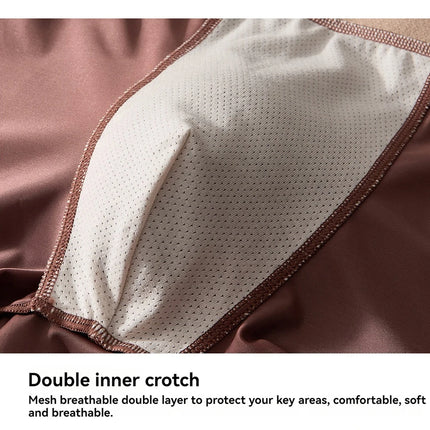 3PCS/Pack Luxury Satin-like Ice Silk Men's Panties Hygroscopic Breathable Double-layer Silk Crotch Boxer High Elastic Underpants