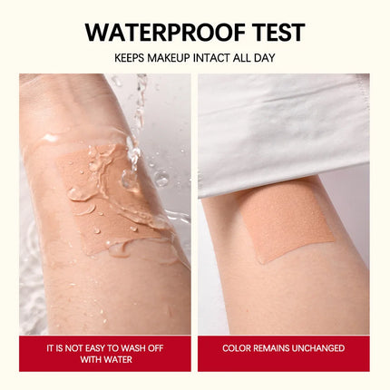 Liquid Foundation And Puff Makeup Set Lightweight Waterproof Long Lasting Matte Facial Foundation Cosmetics Woman Makeup