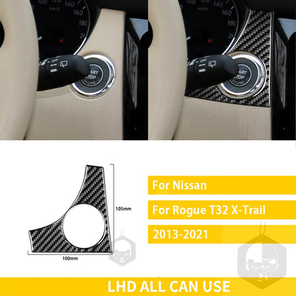 For Nissan X-Trail Rogue T32 2013-2021 Accessories Carbon Fiber Interior Car Door Instrument Cupholder Trim Sticker