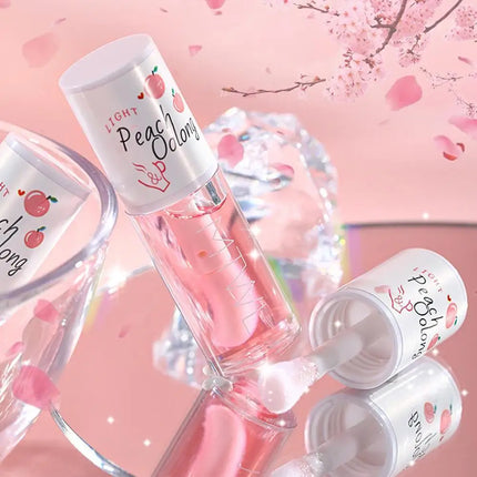 Kawaii Honey Peach Lip Oil  Long Lasting Non-sticky Moisturizing Lip Tint with Lip Plumper Hydrating Lip Care Serum 5ml Make Up