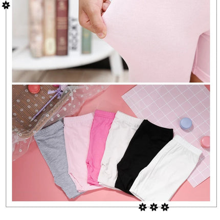 4pcs Girls Safety Pants Modal Dance Leggings Shorts 2024 Soft Candy Color Panties Girls Underwear Short tights Aged 3-12 Years