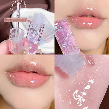 1/3Pcs Clear Water Light Lip Glaze Moisturizer Color Changing Lip Oil Jelly Mirror Lipsticks Transparent Glitter Lip Gloss Set
