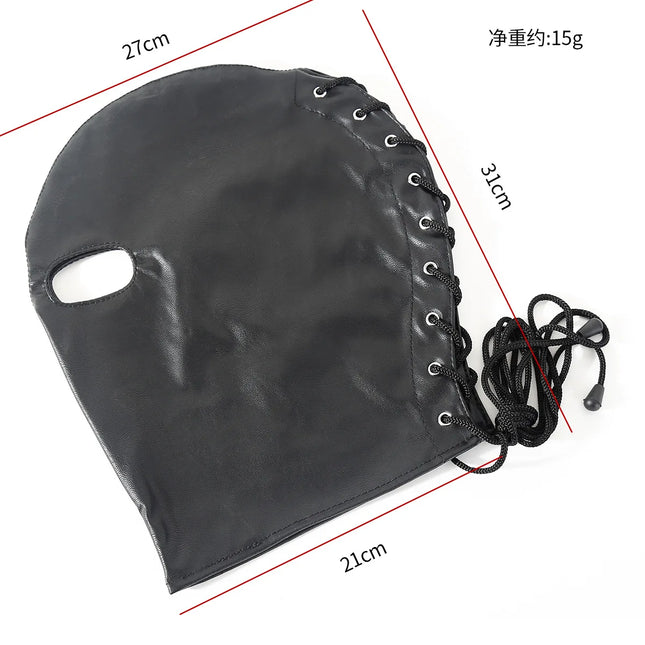 BDSM Sex Headgear Soft Adjustable Head Hood Closed Mask Binding band Mouth Ball Erotic Sex Toys Puppy Play K9 Bondage Kit