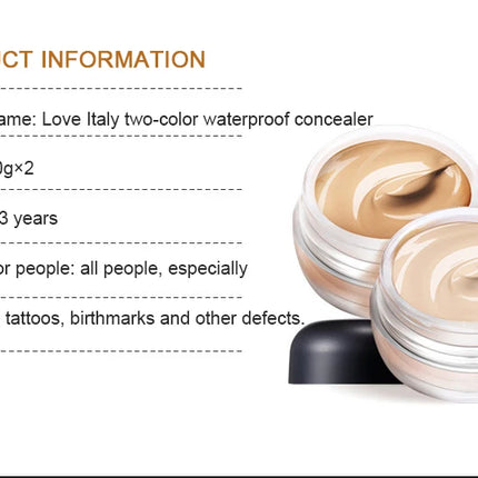 Two-color tattoo concealer waterproof and sweat-proof to cover birthmarks and scars long-lasting concealer foundation cream