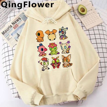 digimon hoodies men long sleeve top graphic y2k aesthetic sweatshirts men Korean style tracksuit