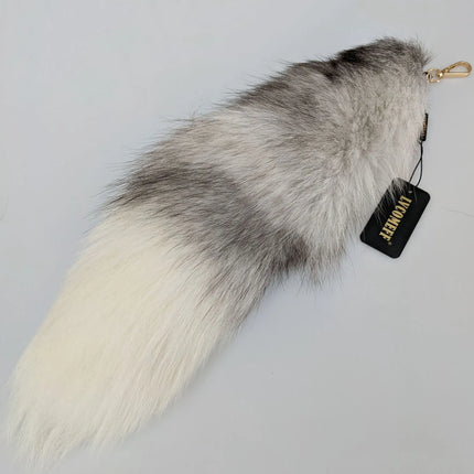 natural fox fur tail keychain furry 2024 chic y2k  beautiful accessory length 40 cm Car Keychains For Women