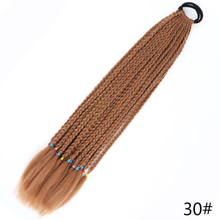 AZQUEEN Synthetic Gradient Color Dirty Braided Ponytail 60CM Elastic Rubber Band Braiding Pony Tail Hair Extensions For Girls
