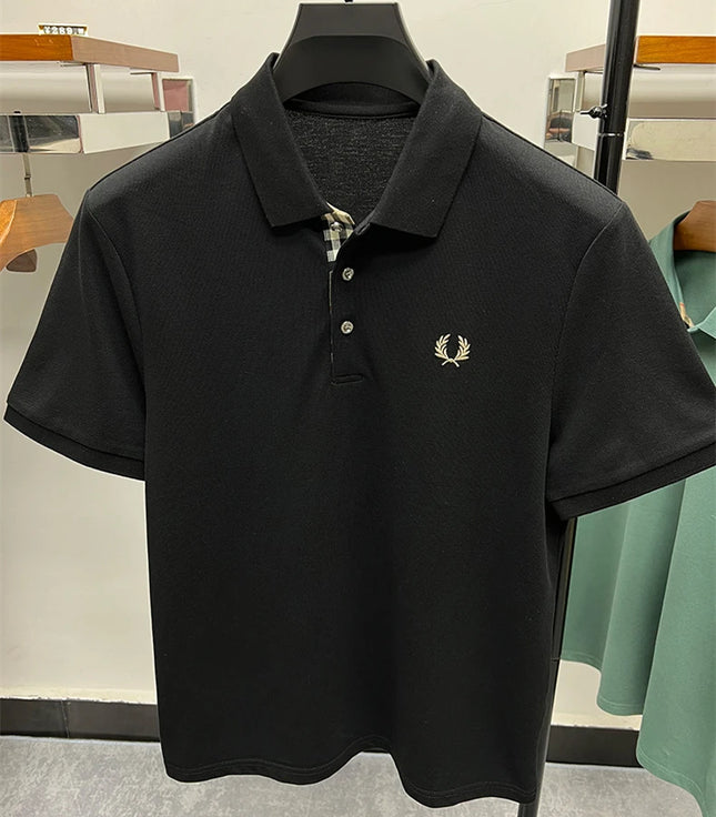 2025 Men's embroidered casual polo luxury clothing high-quality brand 2024 cotton lapel short sleeved summer 100%