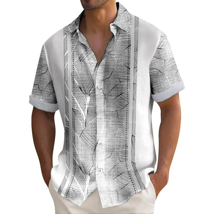 2024 New Men's Shirt Plaid Print Retro Lapel Short Sleeved Shirt Casual Vacation Men's Designer Designed Clothing in Plus Size