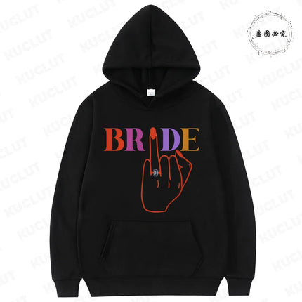 French Girls Hoodies: Future Bride & Team Bride Printed Pullover, Long Sleeve Sweatshirts for Bachelorette Party Single Farewell