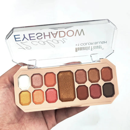 12 Color Eyeshadow Palette with Blush Long-Lasting Waterproof Face Makeup Set for Daily Use  Makeup Tray And Eyeshadow Box