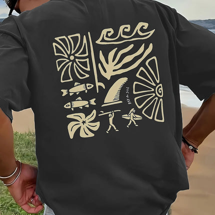 New fashionable printed trendy T-shirt with loose letters for couples, round neck, casual and versatile half sleeves