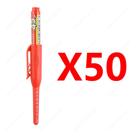 100-1Pcs 45mm Long Nib Head Carpenter Marker Pens White/Black/Blue/Red Hole Marker Pen for Measuring Woodworking Hand Tools