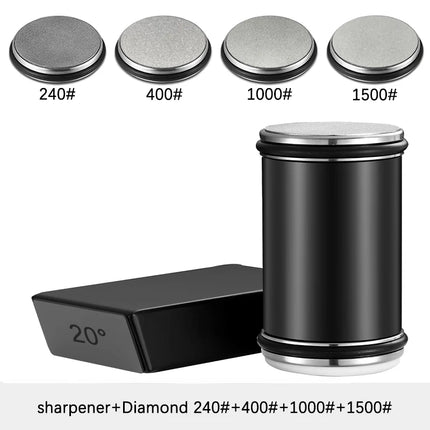 Rolling Knife Sharpener Double Sided Diamond Sharpening Stone 15/20° Degree Magnetic Angle Roller Sharpening for Kitchen Knives