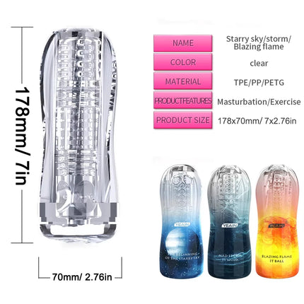 Male Masturbator Soft Pussy Adult Endurance Exercise Sex Products Transparent Vagina Vacuum Sucking Pocket Cup Sex Toys for Men