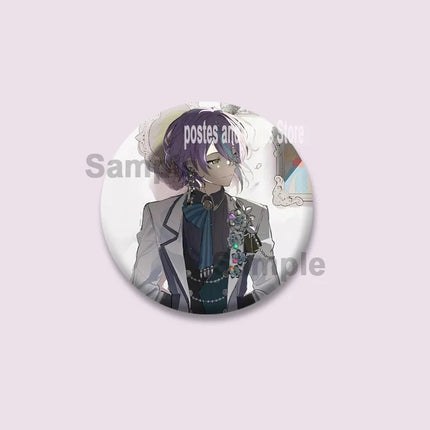 Anime Game Character Kamishiro Rui Pins PJSK Cartoon Round Brooches on Backpack Shirt Accessories Jewelry Badge Gift for Friends