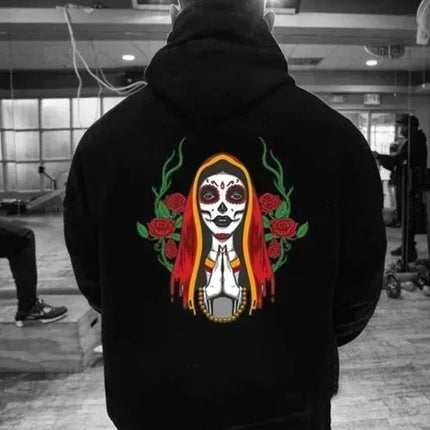 2025 unisex high-quality Santa Claus death hooded sweatshirt, trendy and fashionable, versatile vintage classic sportswear.
