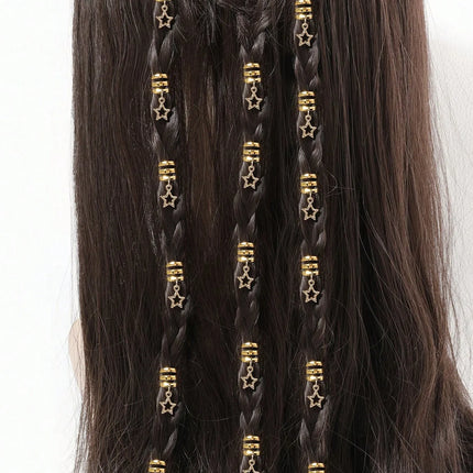 10pcs/set Star shape Metal Hair Ring, Dreadlocks Beads Hair Braid DIY Pendant Hair Accessories Metal Cuffs Decoration/Accessories