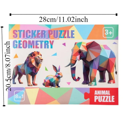 Paper 3D Geometric Sticker Books Educational Toys Montessori DIY Paste Material Kit Cartoon Handmade Animals Sticker Book