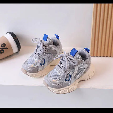 Kids Casual Sports Shoes with Thick Soles Boys Girls Fashion Versatile Sneakers 2024 New Children Mesh Breathable Running Shoes