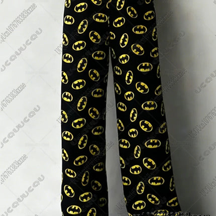 2026 Summer New Batman Tshirts+Pajamas Suits Oversized Sets Men Women Casual Homewear Boys Girls Comfortable Homewear 2pcs Set