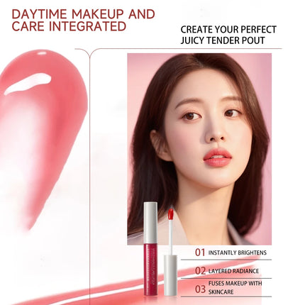 SAINVANA Water-Glow Lipstick Tint of Color Lip Balm Nourishing Shine&Line-Smoothing Lip Glaze with VitaminE Natural Gloss Finish