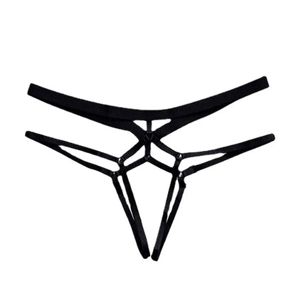 Women Sexy Garter Belt Low-rise Bandage Thong BDSM Bodystockings Non-marking Open Gear Panties Fetish Erotic  Gothic Bodysuit
