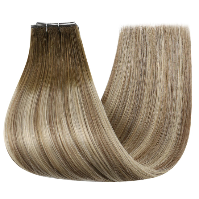 [NEW] Full Shine 50G One Piece Invisible Genius Hair Extensions Tape-In Real Human Hair Remy Skin Weft Thick Ends For Women