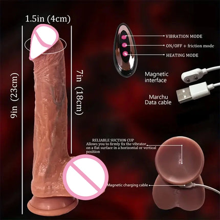 Big Dick Penis Realistic Dildo Telescopic Vibrator Female Masturbator Anal plug for Women Thrusting Adult Sex Toys male Sex shop
