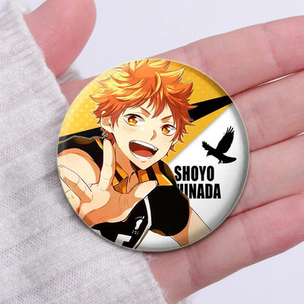 32/44/58mm Anime Haikyuu Snap-in Button Pins Figure Icon Badge  Round Handmade Brooches Breastpin for Backpack Clothes