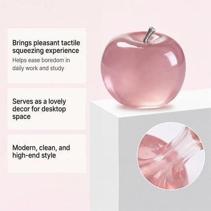 Squishy Pink Apple Stress Ball Soft Fidget Sensory Toy Suitable Autism Relief Simulated Slow Rebound Squeeze Toy Adult Kids Gift